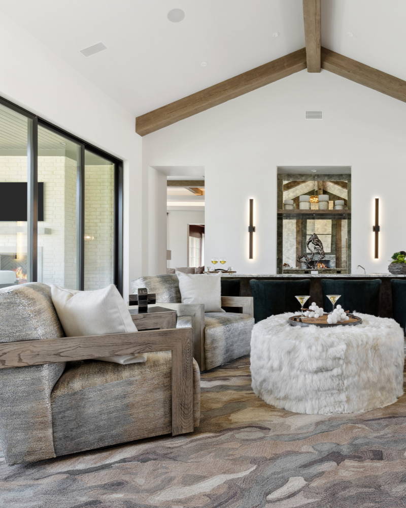 Furry Ottoman - White