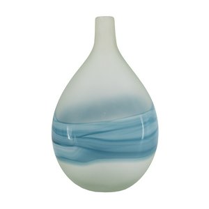 Large Frosted Blue Vase