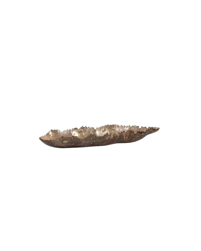 Golden Ore Organic Shaped Oblong Bowl - Gold