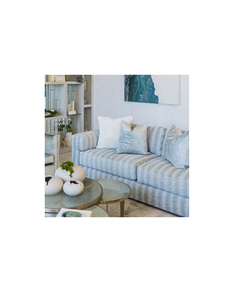 Gabrielle Extended Sofa - Seafoam/White