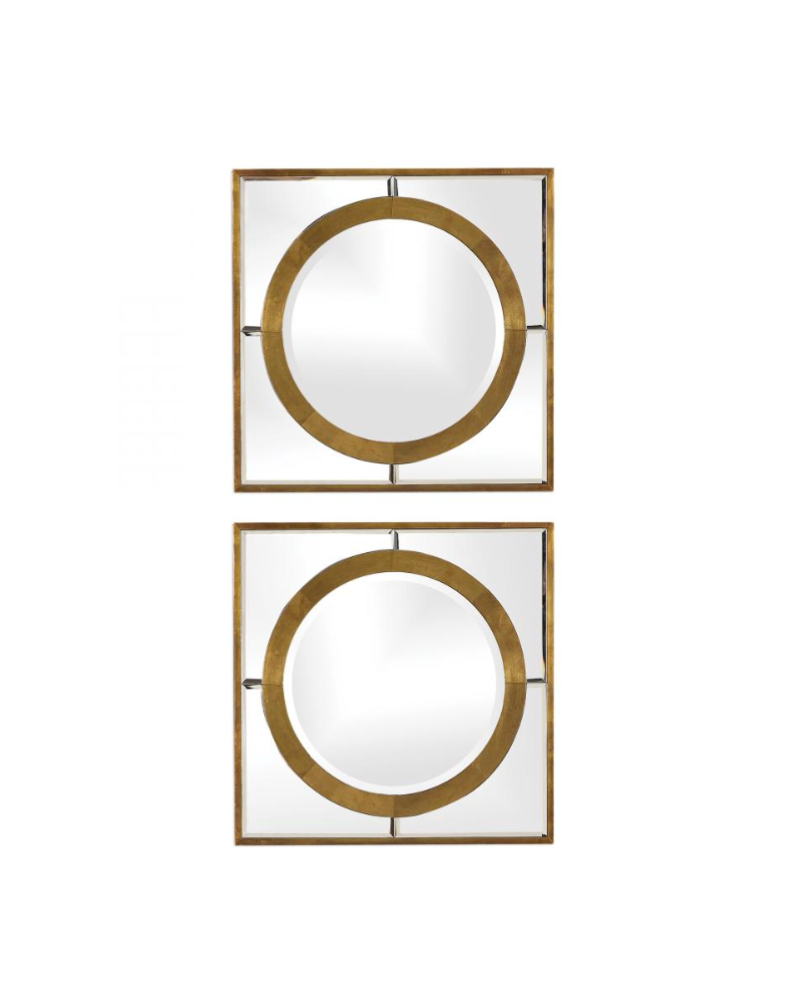 Gaza Square Mirrors Set/2 - Gold