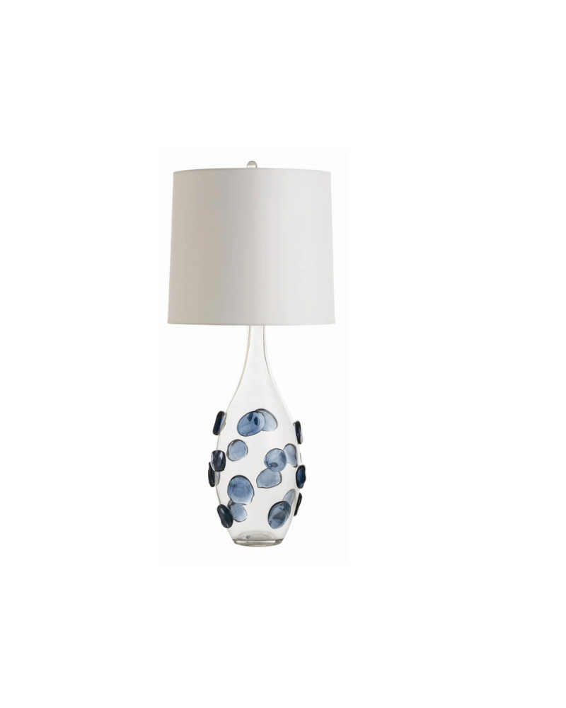 Polka Dot Glass Lamp - Blue/Clear