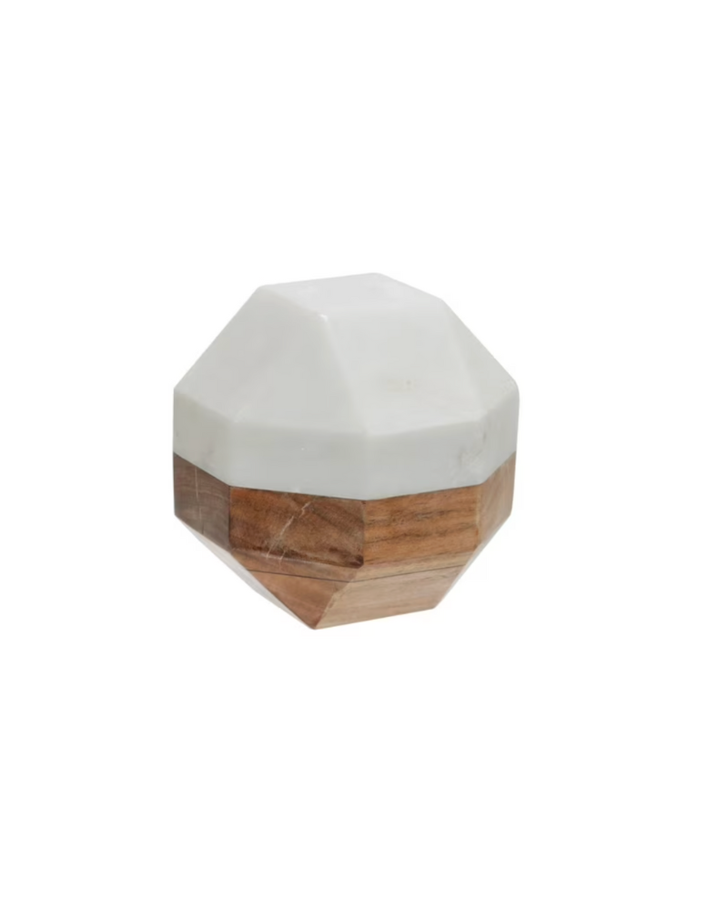 Wood and Marble Octagon - Brown