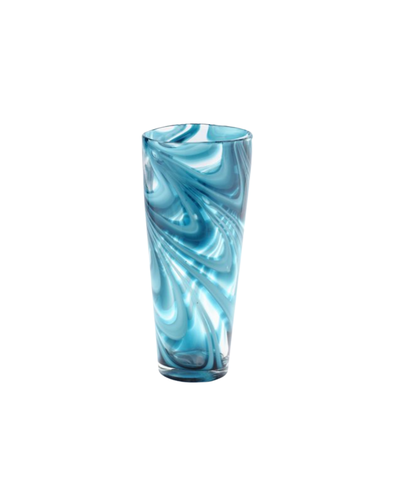Swirl Glass Vase - Blue