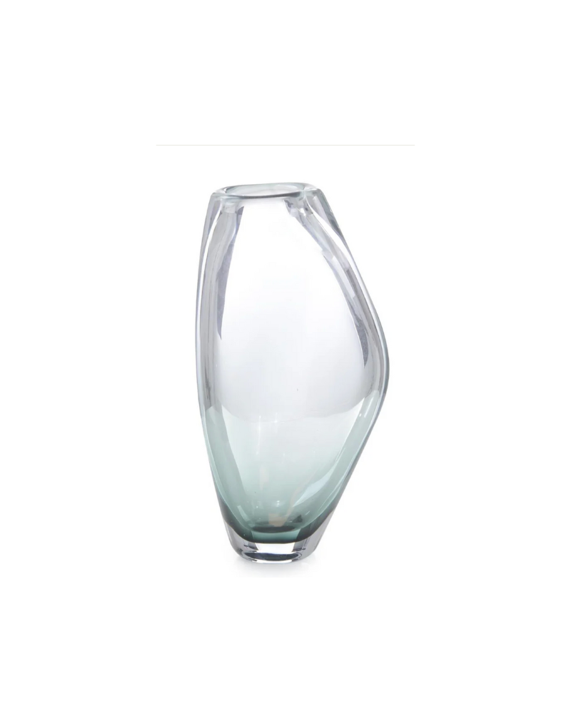 Handblown Translucent Glass Vase Tall - Blue