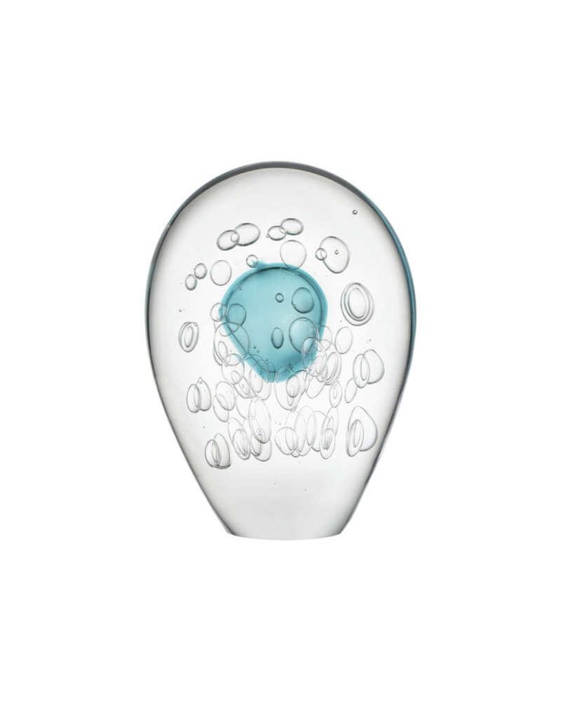 Blue Glass Bubble Sculpture - Small