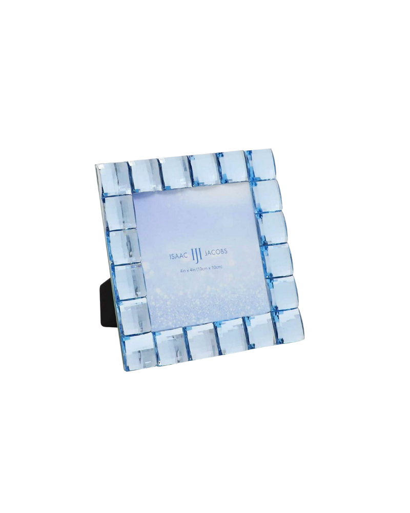 Decorative Sparkling Jewel Picture Frame 4X4- Blue