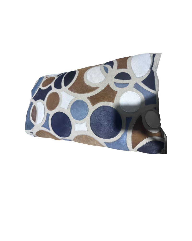 Callisto Lumbar Pillow - Beige and Blue