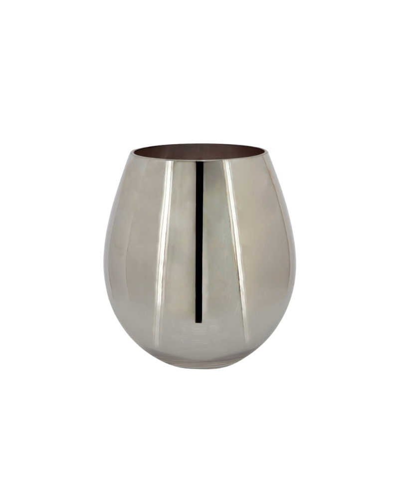 Wide Mouth Vase - Silver