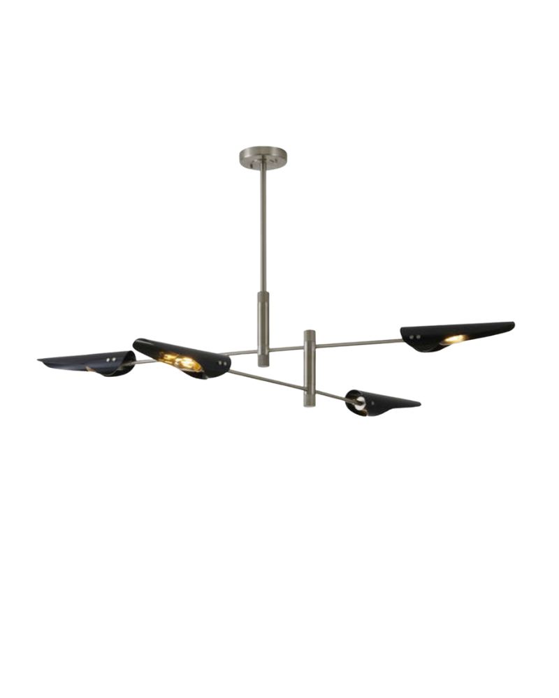 Shiny Nickel Chandelier Ceiling Light - Silver