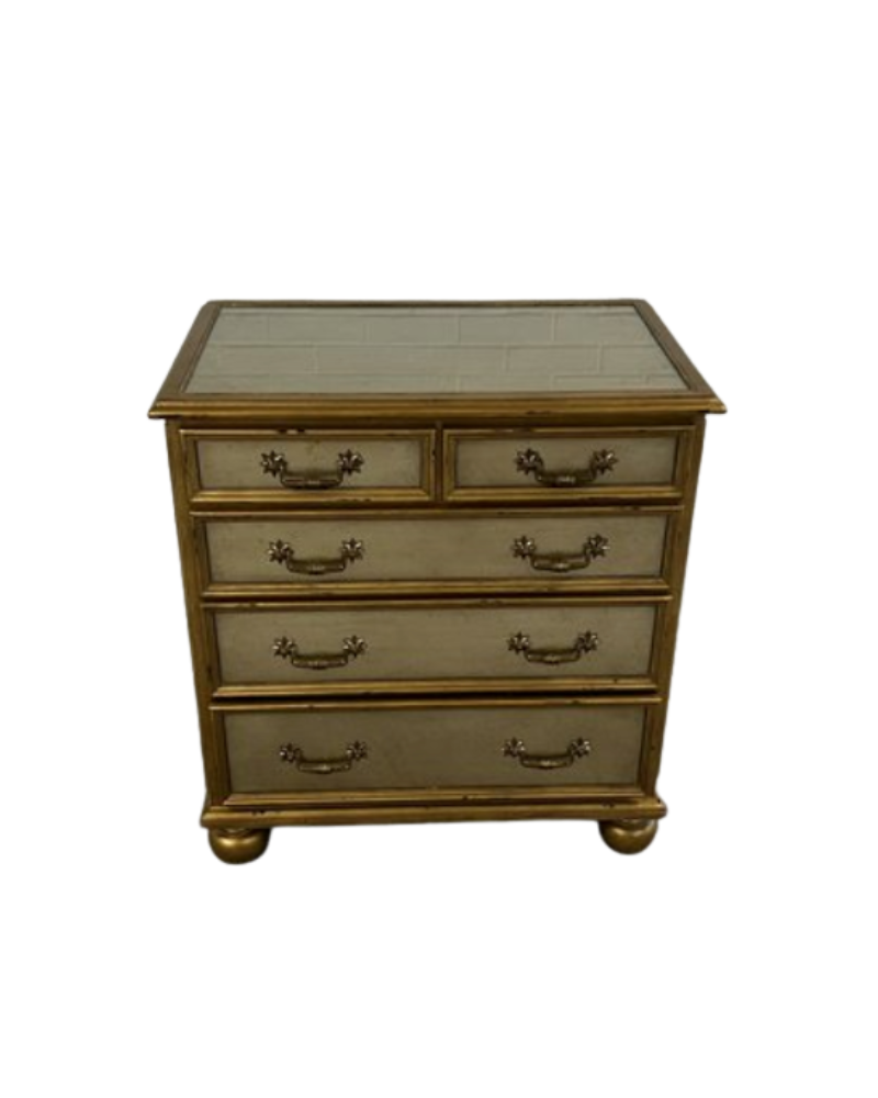 Mirrored Night Stand - Gold