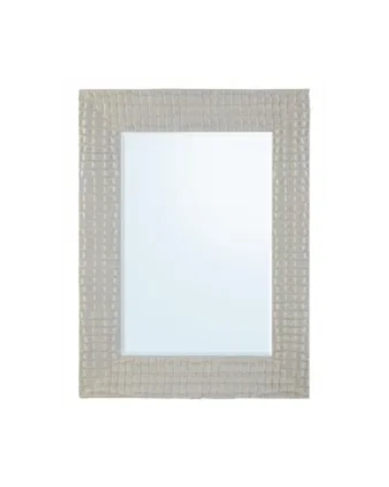 White Faux Croc Mirror