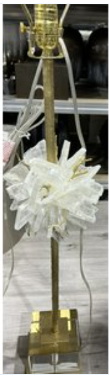 Selenite and Gold-Leaf Console Lamp