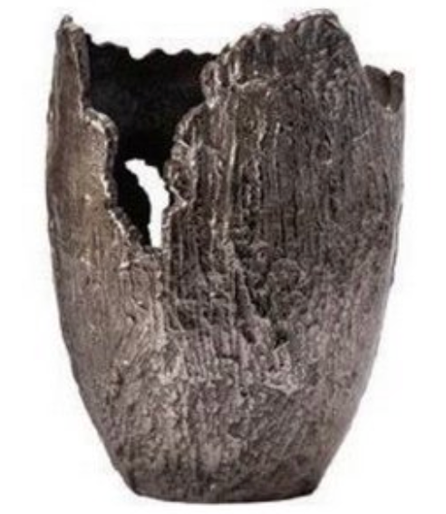 Short Gray Metal Vase