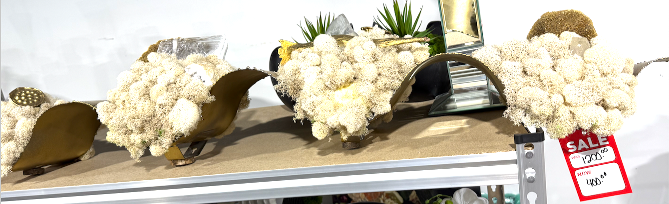 Custom Long Gold Wavy Floral