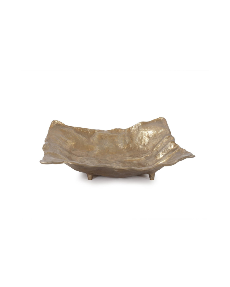 Rough Uneven Square Dish - Gold