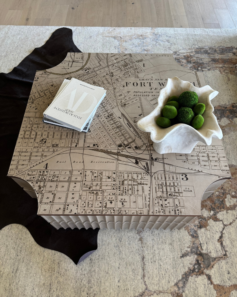 Fort Worth Coffee Table - Map - Custom Drawn