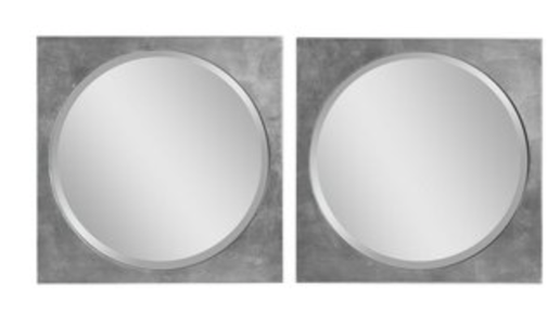 Set of 2 Aletris Square Mirror - Silver
