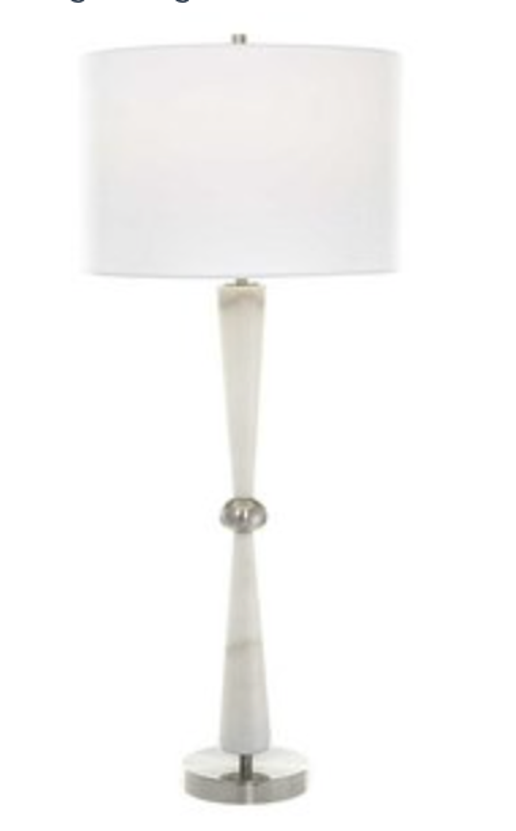 Hourglass Table Lamp - White