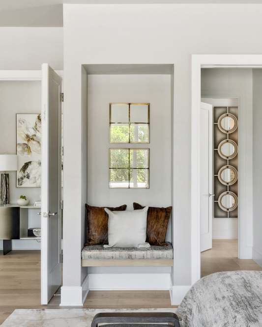 Square Mirrors - Brushed Brass, Set of 2