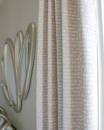 Drapery Panels - Silver and Tan Brushed Print