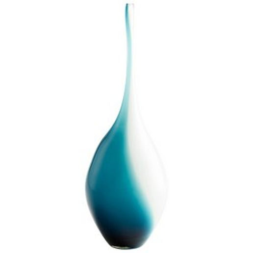 Swirly Glass Vase - Blue & White