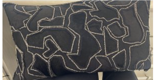 Hide and Beads Pillow - Black