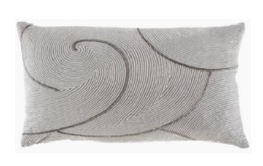 Lumbar pillow with Swirl Beading
