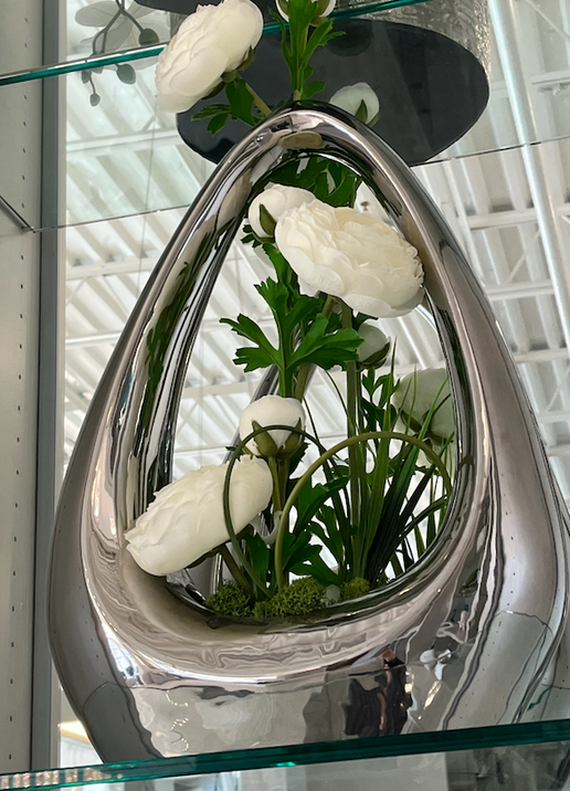 Chrome Loop Container Floral