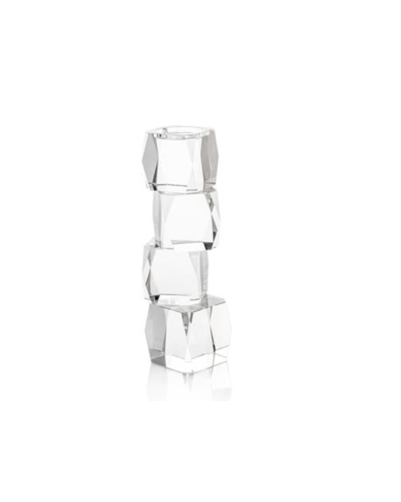 Crystal Cubist Candleholder 5- Clear