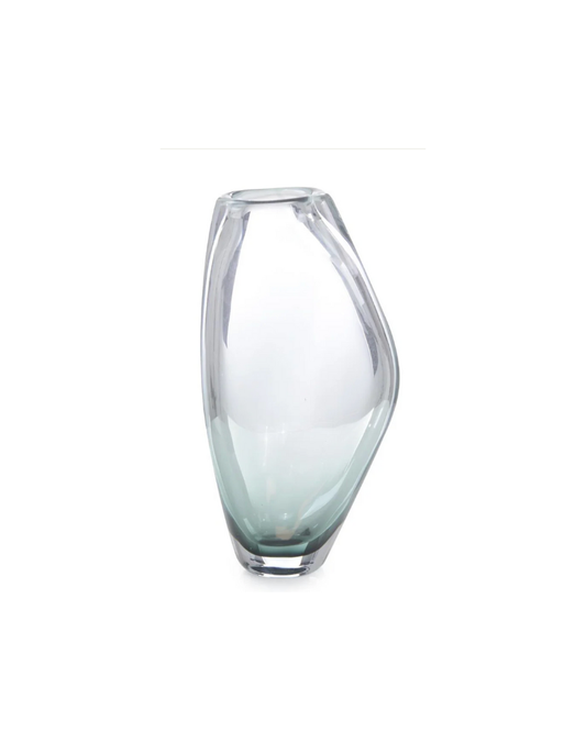 Handblown Translucent Glass Vase Tall - Blue