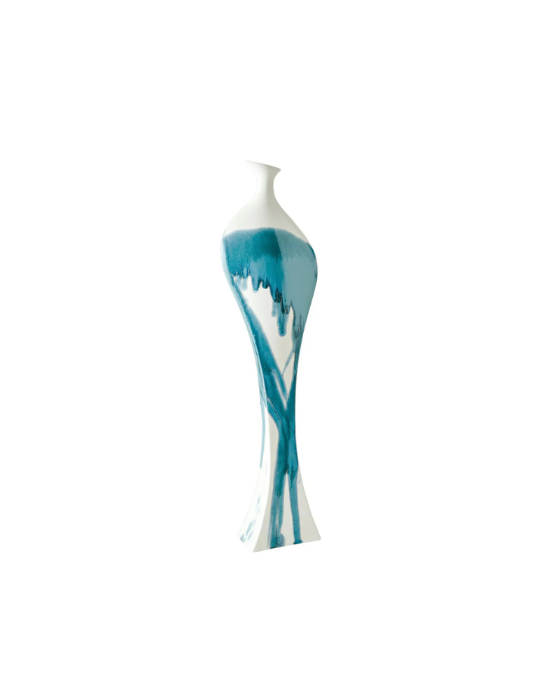 Curvey Bottle Vase - Blue