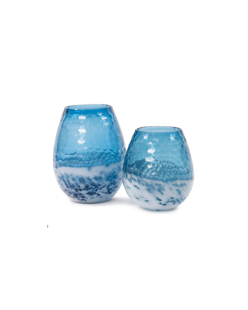 Sky Small Bulbous Vase - Blue