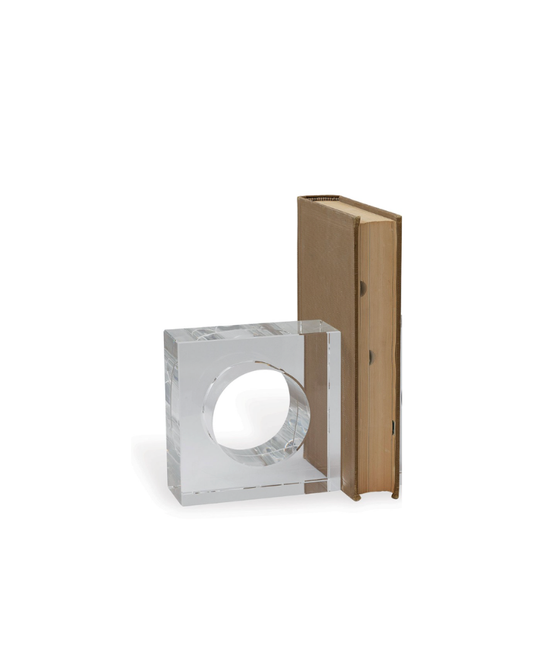 Square Cut Out Book End - Clear