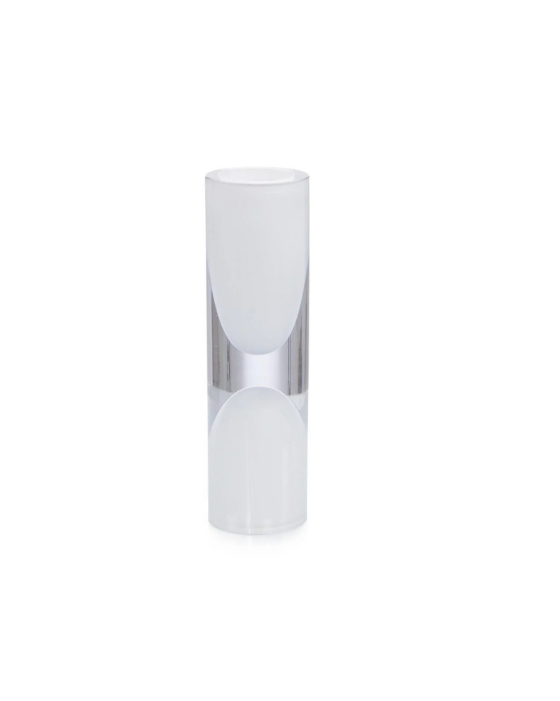 Handblown Hourglass Sculpture - White