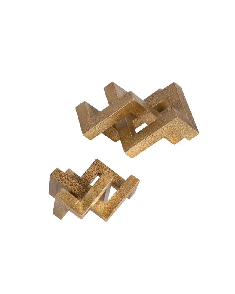 Gold Interlocking Sculpture Large (Set of 2)