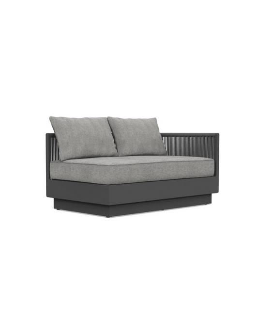 Porto Ash All-Weather Rope Right Arm Outdoor Sofa - Gray