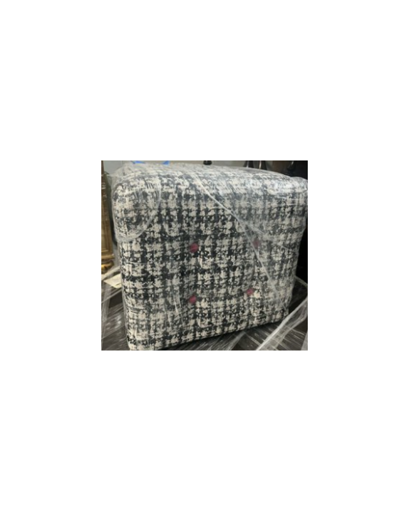 Kelton Cube Upholstered Ottoman - Black