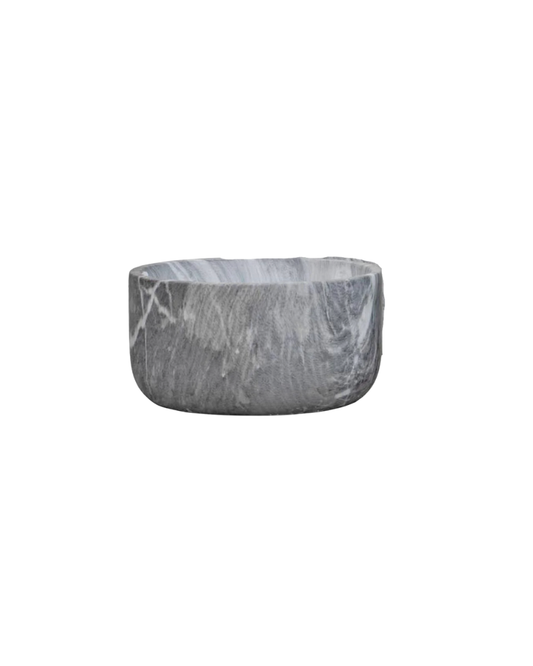 Ceramic Marble Bowl - Gray and White Small Only