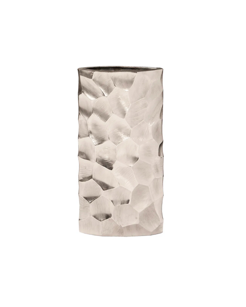 Tall Metal Vase - Silver