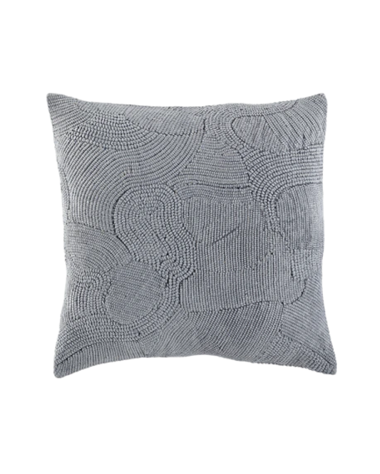 22x22 Textured Teal Velvet with Silver Metallic Embroidery