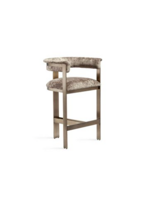 Cowhide Counter Barstool - Bronze