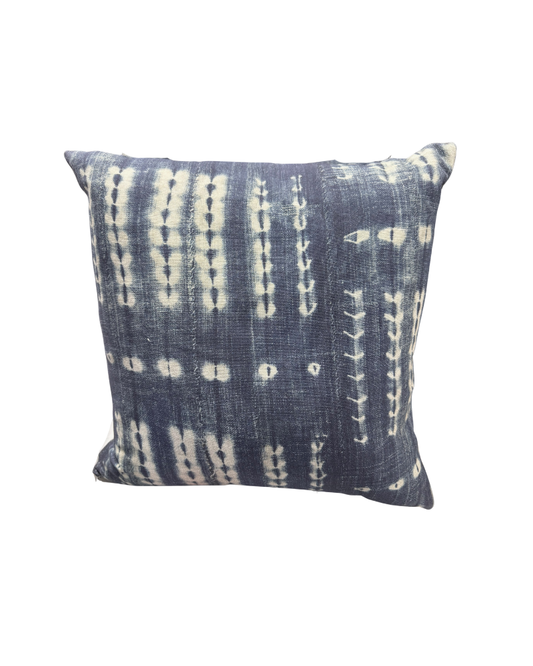 20x20 Custom Navy and White Print pillow
