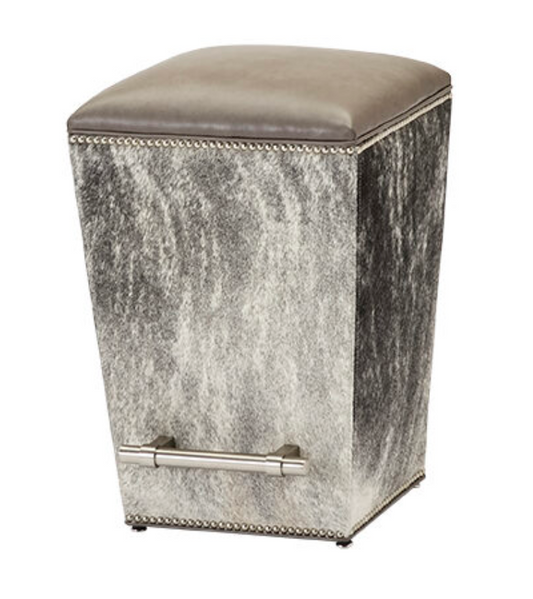 Hair Hide and Leather Counter Stool