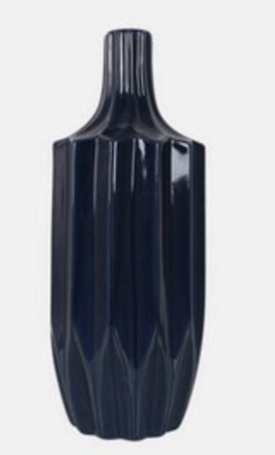 Small Fluted Vase Navy