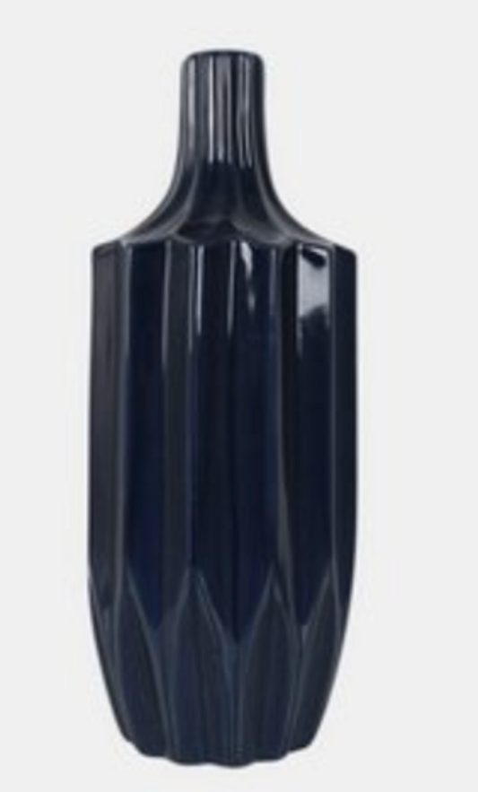 Small Fluted Vase Navy