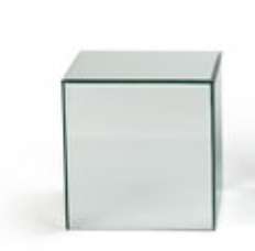 Large Mirror Box Riser Single - Silver