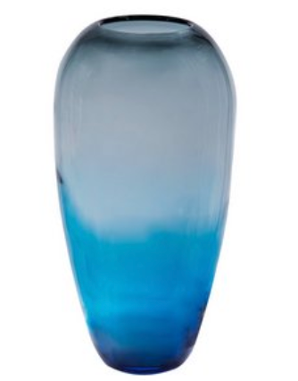 Ombre Blue Glass Vase