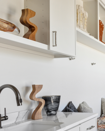 Aura Opaque Glass Vase – Midnight with Gold Rim