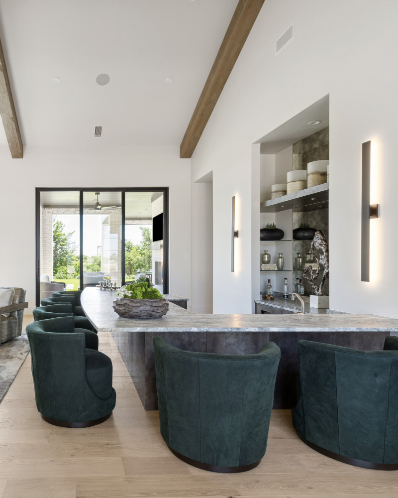 Swivel Sitting Chair - Green Velvet